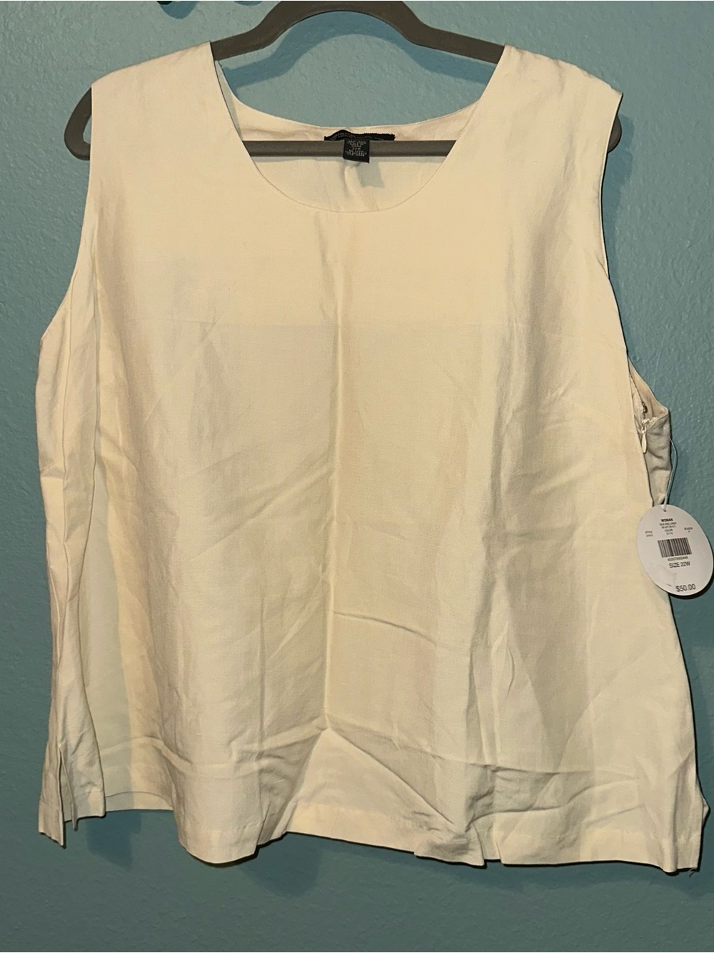 Linen silk blend cream top